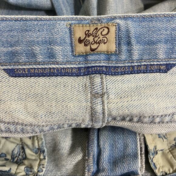 Gold Sign Straight Leg Jeans Size 28 Light Blue Wash - Picture 8 of 12